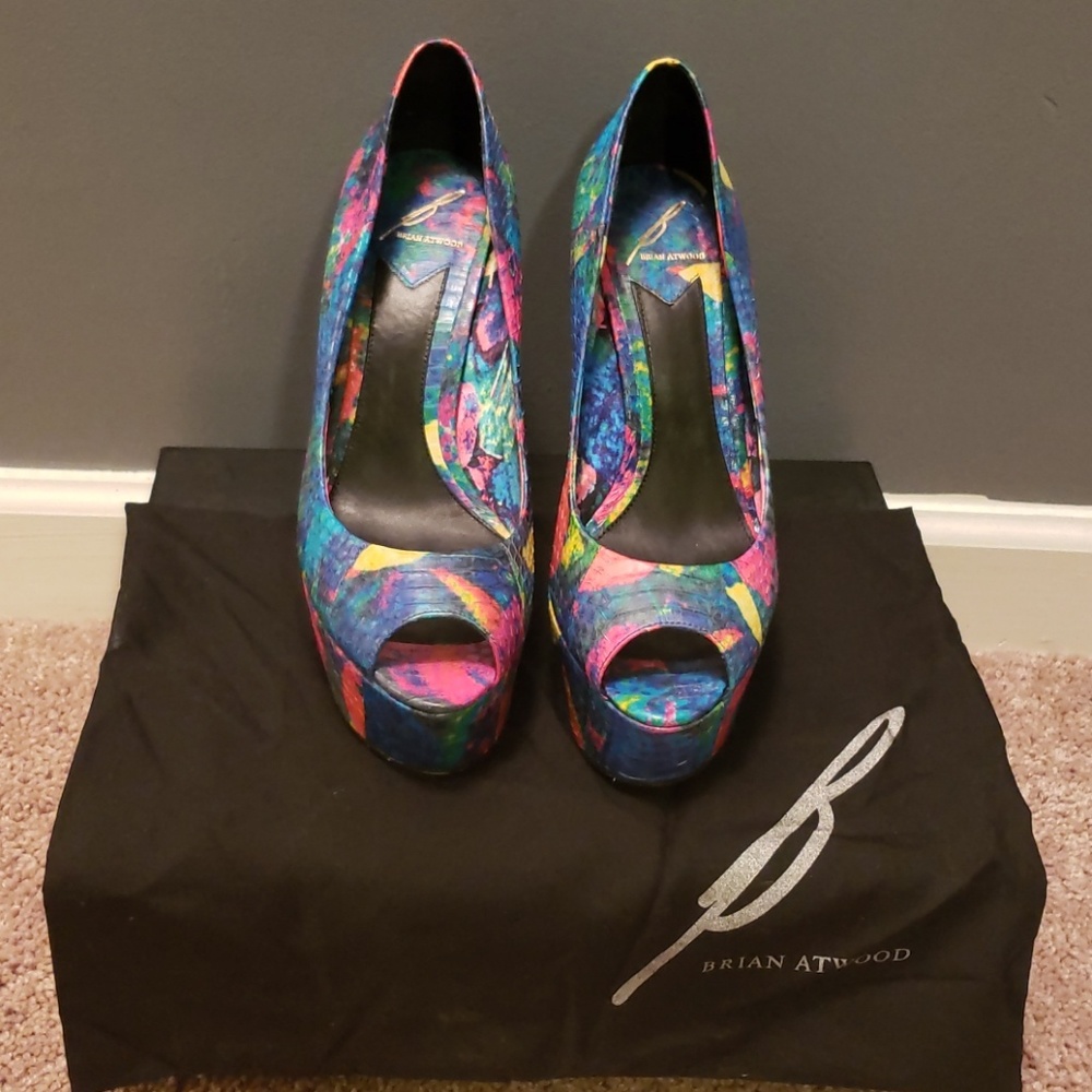 Authentic  Brian Atwood Multi Color Heels